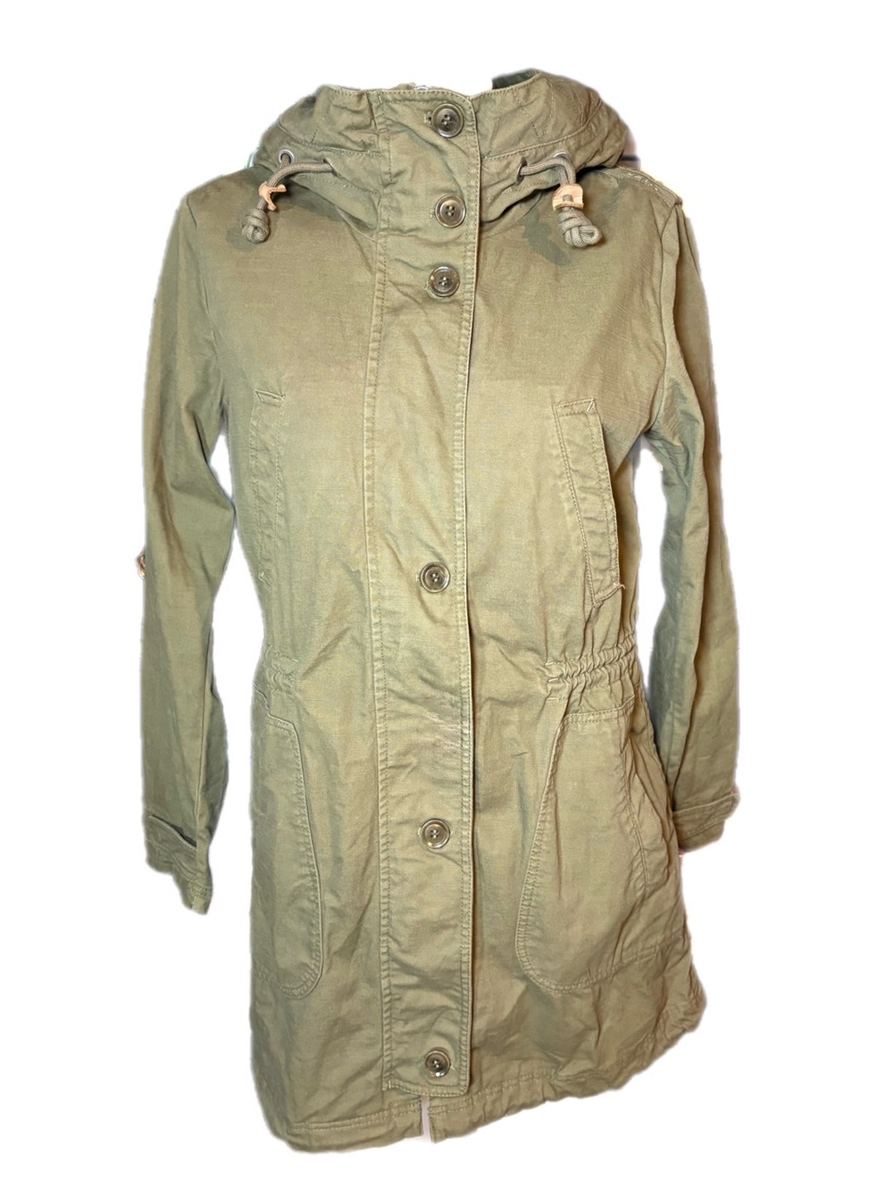 Geox Olive Hooded Trench Coat